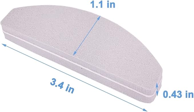 20 PCs Nail Buffers, Double Sided Nail Files Buffer Blocks 100/180 Grit Portable Washable Sanding Buffing File Arc Shape (Grey)