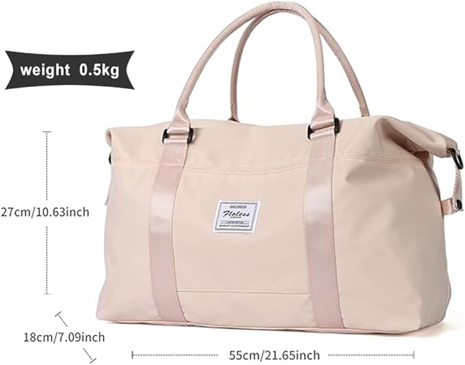 HYC00 Travel Duffel Bag,Carry-on Overnight Weekender Bags for Women,Sports Tote Gym Bag with Wet Pocket