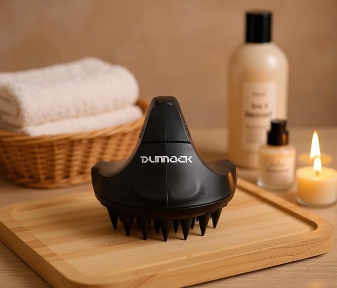 Dunnock Manual Scalp Massager & Shampoo Brush (Black) – Designed to give You a Salon-Like Scalp Treatment at Home Turn Every Wash Dandruff Comb Into a Spa Experience Silicone Hair Shampoo Brush.