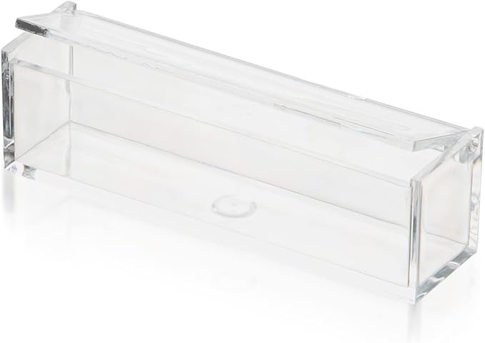 Hammont Clear Acrylic Box with Hinged Lid – Small Plastic Organizer for Office, Desk, Makeup, Crafts, Cotton Balls, Jewelry & More | 5"x1"x1.5" (6 Pack)