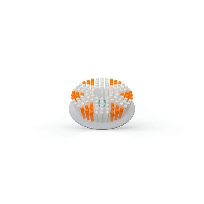TAO Clean Replacement Exfoliator Brush Head, Replacement Head (1 Head) – Exfoliating Brush Replacement Head for the TAO Clean Electric Face Cleansing Brush and Cleaning Station, White/Orange