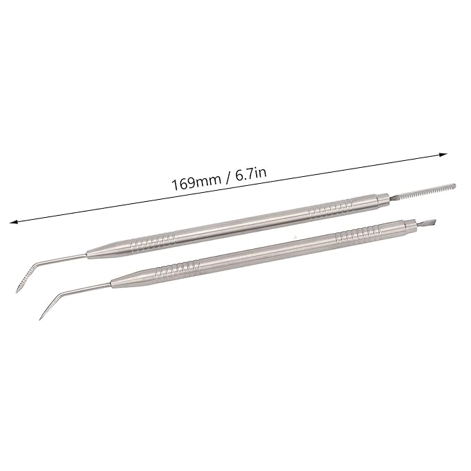 2 Pieces Eyelash Perm Tool,Lash Separator Tint Tool,Stainless Steel Lash Rods Tool with Comb for Eyelash Eyebrow Perming Tinting Curling Extensions (silver)