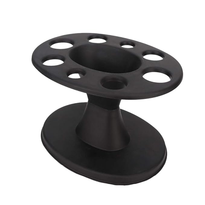 Ejoyous Hair Brush Holder, Plastic Round Comb Hair Accessory Organizer Display Rack Hair Styling Brush Stand Shelf Accessories for Salon Home (Black) (Black)