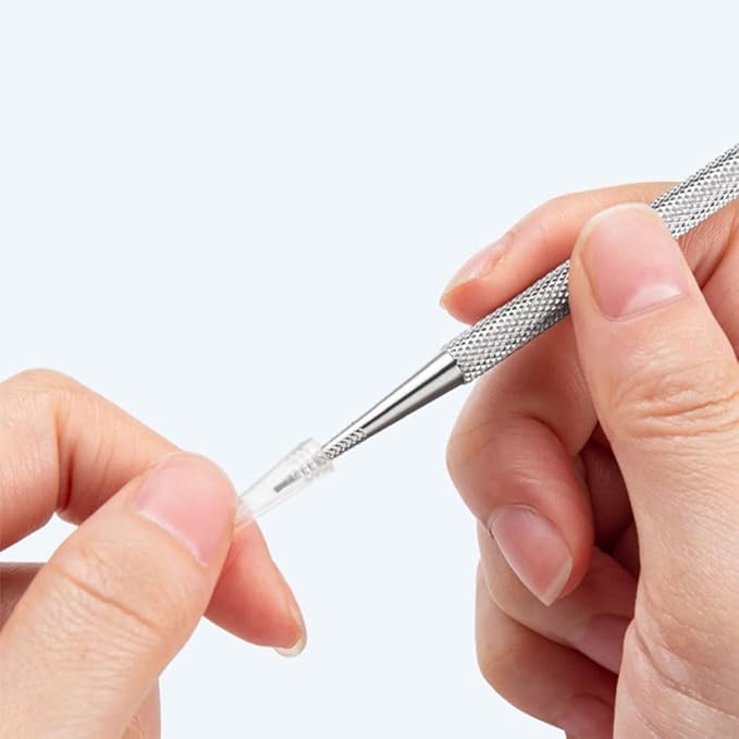4pcs Stainless Steel Cuticle Pusher Nail Dotting Pen Metal Dead Skin Remover for Professional Manicure Pedicure Nail Art Care Tools