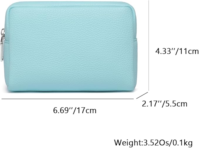 Makeup Bag Large Capacity Women's Classic Black Wash Bag Adjustable Partition Wash Brush and Cosmetic Carrying Bag (Clear Water Blue)
