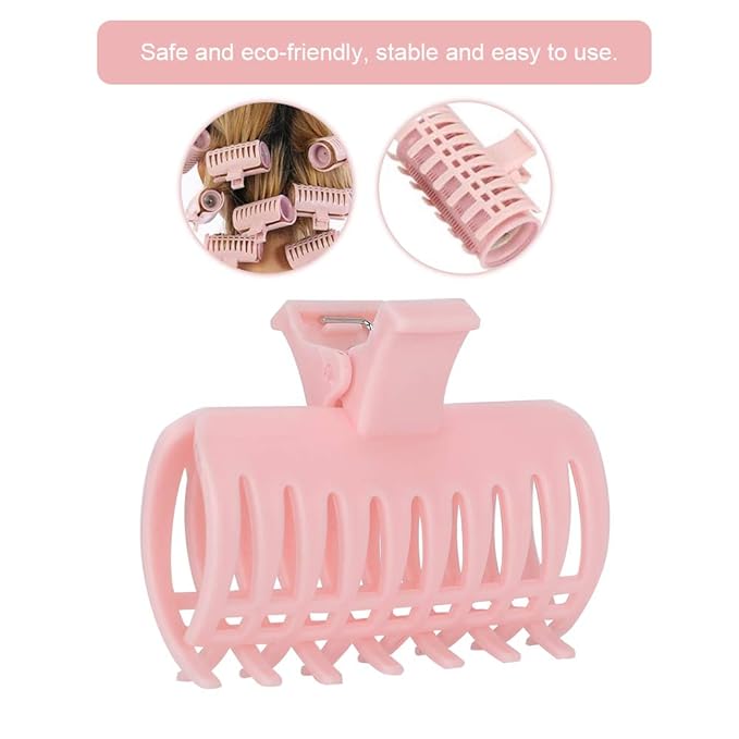 Hot Roller Clips Roller 15Pcs, Hair Curler Claw Clips Fixing Clamp Set, Plastic Reusable Hair Styling Curling Clips for Women Girls Hair Section Styling 1.97x2.56 Inches()
