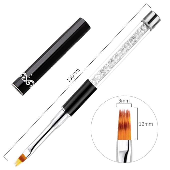 SILPECWEE 5Pcs Ombre Nail Brush Acrylic Nail Brush Set Nail Gradient Brushes Nail Painting Pens Nail Art Tools For Gel Nails Manicure Accessories