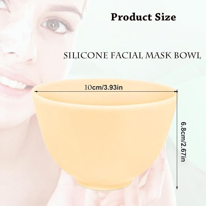 10 Pcs Diy Face Mask Mixing Bowl, Home Use Silicone Facial Mask Mixing Bowls Set Plastic Facial Mask Mixing Masks Set - DIY Skincare Mixing Tool Kit (Yellow-10Pcs)