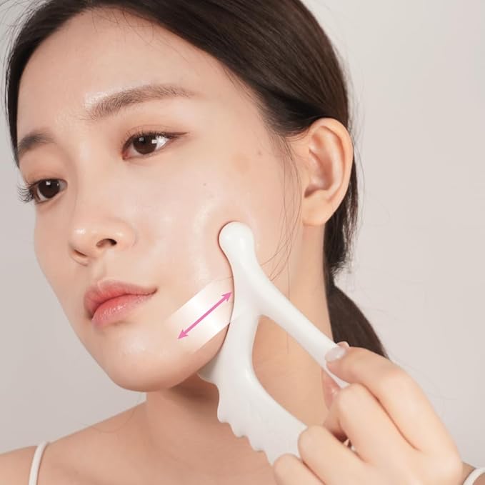 ROYROSA® 로이로사괄사 K-Beauty, 100% Ceramic Guasha, Facial and Body Acupuncture Therapy, Reduce Fine Lines and Wrinkles, Made in South Korea (Royrosa Guasha)
