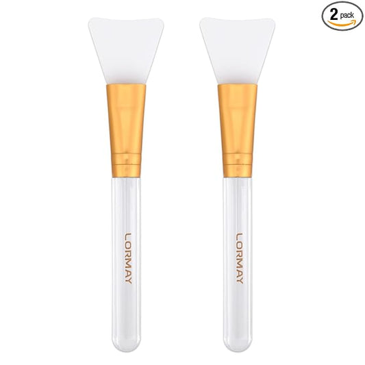 LORMAY Jelly Brush | 2 Pcs Silicone Face Mask Brushes | Mask Application Tool for Even Coverage | Skincare Enhancer | Durable Silicone | Easy to Clean | All Skin Types (Tapered brush head)