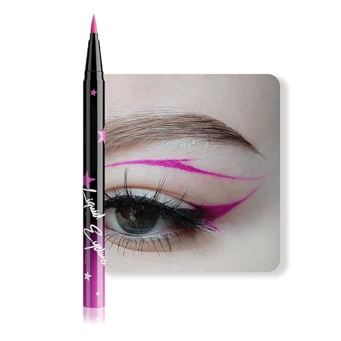 evpct Purple Matte Liquid Eyeliner Waterproof Smudge Proof, Purple Eye Liner Liquid Liner for Face Body Paint, Long-lasting Eyeliner Waterline Thin Quick-dry Eyeliners Pencil Eye Makeup Stay all Day