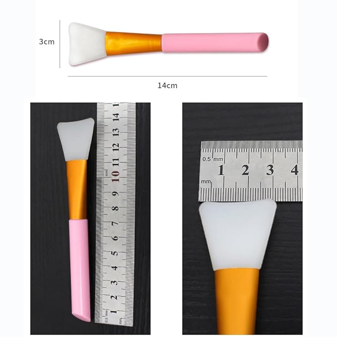 6 Pack Silicone Face Mask Makeup Brushes, Facial Mask Brush Spatulas, Skin Care Beauty Applicator Brush, Soft Cosmetic Mud Clay Gel Cream Powder Mask DIY Extractor Tool, White, Blue, Pink