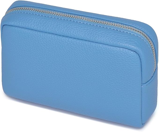 Makeup Bag Large Capacity Women's Classic Black Wash Bag Adjustable Partition Wash Brush and Cosmetic Carrying Bag (Gentian Blue)