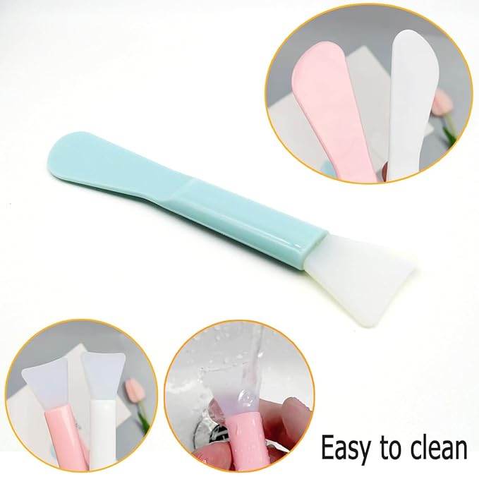 15 Pack Cosmetic Face Maks Spatulas, Reusable Silicone Beauty Brush for Cream, Craft, Gel, Clay, Mud, Makeup Spoon, Multipurpose Applicator Scraper for Mixing, Skincare, Waxing, Facial Mask