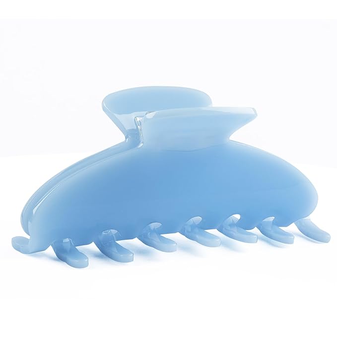 MAORULU Cute Claw Clip for Women – 4'' Large Acetate Hair Clips for Thick Thin Curly Long Hair, Durable Hair Clamps Non-slip Jaw Clip, Strong Hold, Stylish French Design (Baby Blue)