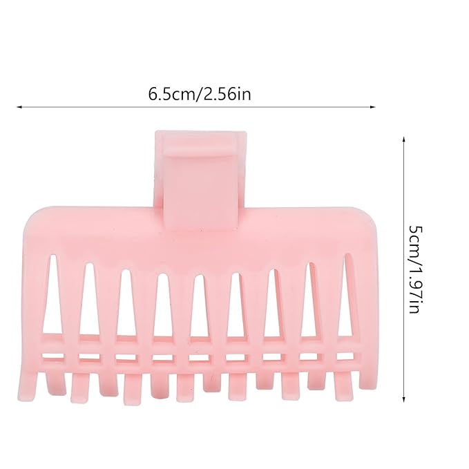 Haosie 15PCS Hot Roller Clips, Curler Claw Clips for Girls Women, Hair Section Fixing Clamps, Holding Hairdressing Tool for Long and Medium Hair (Pink)