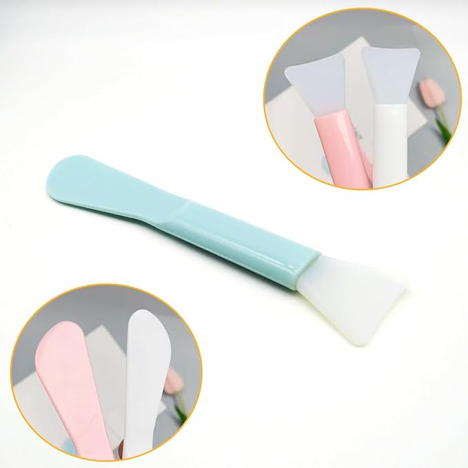 6 Pack Soft Silicone Facial Mask Applicator, Reusable Makeup Face Mask Brush Spatula, Plastic Washable Beauty Cosmetic Tools for Clay, Cream, Gel, Mud, DIY Mixing, Skincare, Sampling, Waxing
