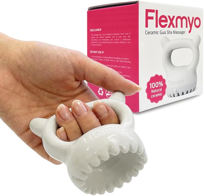 Flexmyo Ceramic Gua Sha Fascia Tool – Korean Body & Face Massager for Lymphatic Drainage, Cellulite, Muscle Recovery & Trigger Point Relief – US Patented