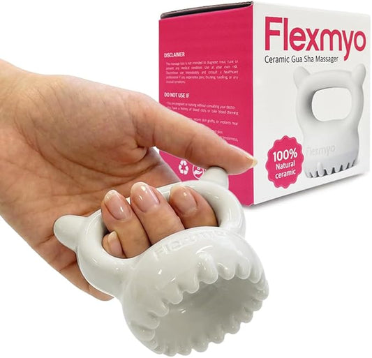 Flexmyo Ceramic Gua Sha Fascia Tool – Korean Body & Face Massager for Lymphatic Drainage, Cellulite, Muscle Recovery & Trigger Point Relief – US Patented
