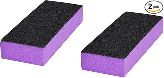 2 Pack Buffer Block, Professional Manicure Tools Kits, 100/180 Grit, Black Nail Pedicure File and Sanding Buffing Grinding Plisher File