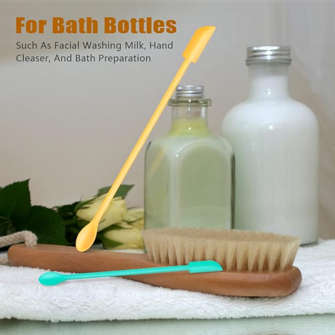 Silicone Spatula Set (6Pcs) - Mini Scraper Tool for Beauty & Food - Reach Every Last Drop, Multi-Size Spatulas for Makeup Jars, Lotion Bottles & Kitchen Containers (Yellow)