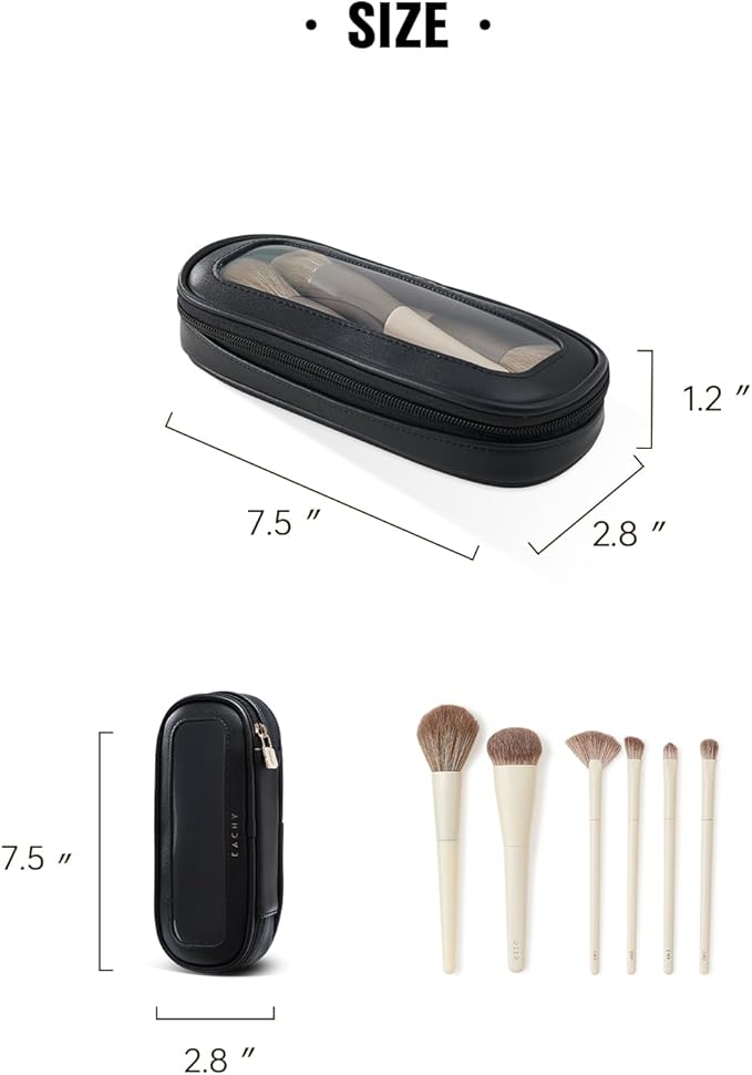 EACHY Clear Makeup Bag Cosmetic Organizer, Waterproof Travel Cosmetic Case with Zipper for Women, Transparent Toiletry and Skincare Pouch, Portable Car or Purse Bag for Travel Essentials