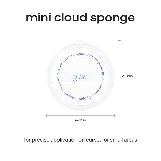 glow mini cloud sponge 3EA | featuring skin-friendly rubycell | puff-shaped sponge that effortlessly simplifies makeup application, perfect makeup sponge for quick and even application, 0.07 lbs