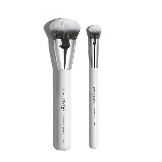 Foundation Concealer Makeup Brushes for Liquid Cream Stick,Soft Big Angled Face Brushes Bronzer Contour Nose Eyeshadow Blending Set (189201)