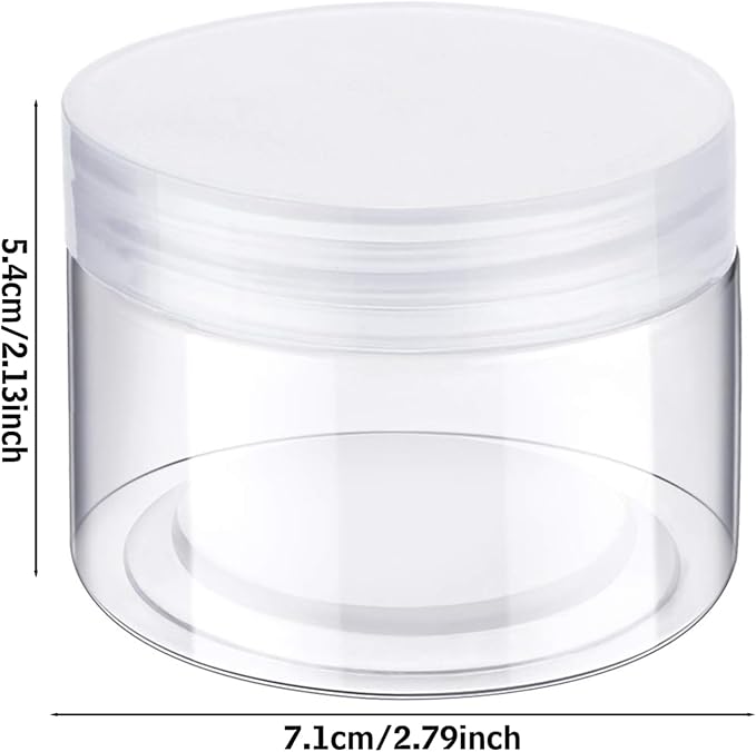 SATINIOR 6 Pack 5 oz Plastic Jars Containers with Lids Wide-mouth Refillable Leakproof Reusable Round Empty Jars for Travel Cosmetic Dry Food SpiceCandy Cookie Home Kitchen Organizing (Clear)