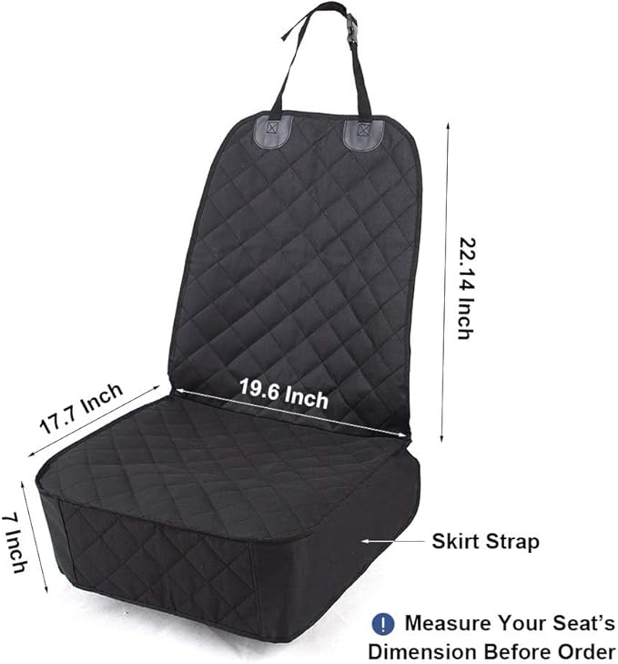 HONEST OUTFITTERS Dog Car Seat Cover 2 Pack, Waterproof Front Seat Car Cover for Cars, Trucks, and Suvs, Pet Front Cover for Cars, Nonslip Dog Seat Cover, Black