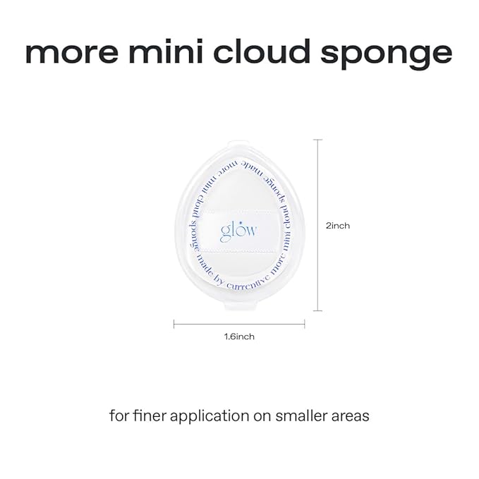 glow more mini cloud sponge 3EA | featuring skin-friendly rubycell | puff-shaped sponge that effortlessly simplifies makeup application, perfect makeup sponge for quick and even application, 0.06 lbs