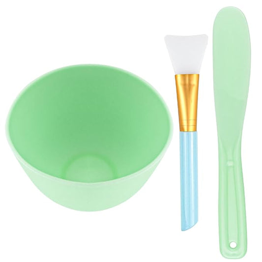 Silicone Face Mask Mixing Bowl Set, Microwavable Silicone Facial Mud Bowl with Bowl Stick Spatula, Face Mask Applicator, Cosmetic Beauty Tool for Home Salon