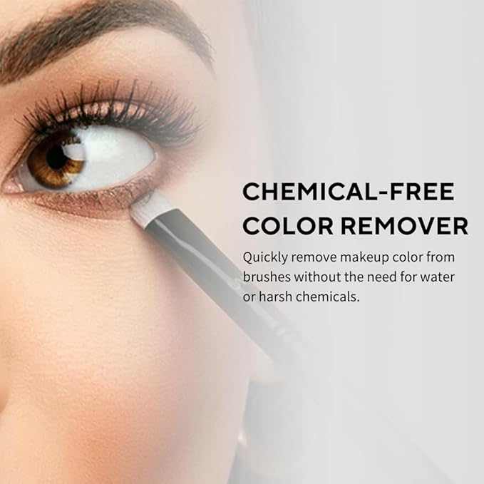 Makeup Brush Cleaner Sponge, Removes Eyeshadow & Blush Dry Makeup for Quick Color Changes, Waterless & Chemical Free, Fast & Easy Cleaning