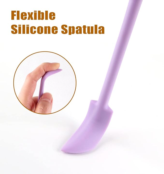 Silicone Spatula Set (6Pcs) - Mini Scraper Tool for Beauty & Food - Reach Every Last Drop, Multi-Size Spatulas for Makeup Jars, Lotion Bottles & Kitchen Containers (Yellow)