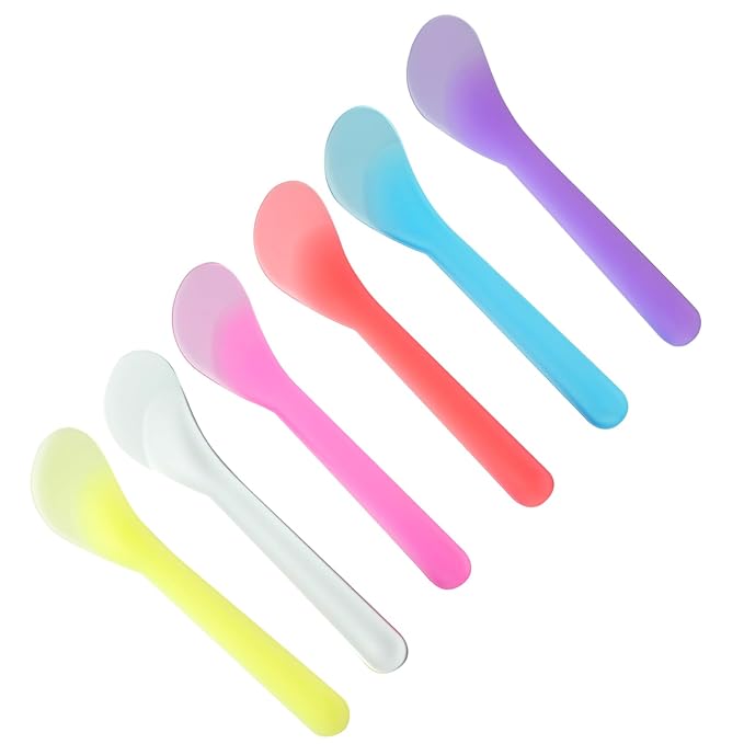 200 Pack Large Cosmetic Spatulas 5 Inch Plastic Makeup Spatulas Disposable Facial Skincare Face Mask Applicators (Mixed Colors)