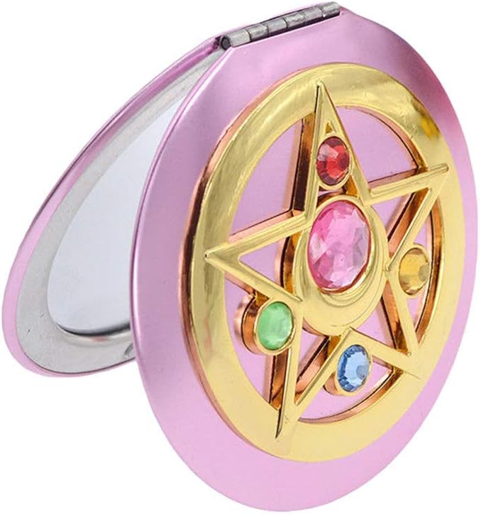 SHOWLOUE Makeup Compact Mirrors, Personal Makeup Mirror Portable Travel Handheld Foldable Double Sided Mirror