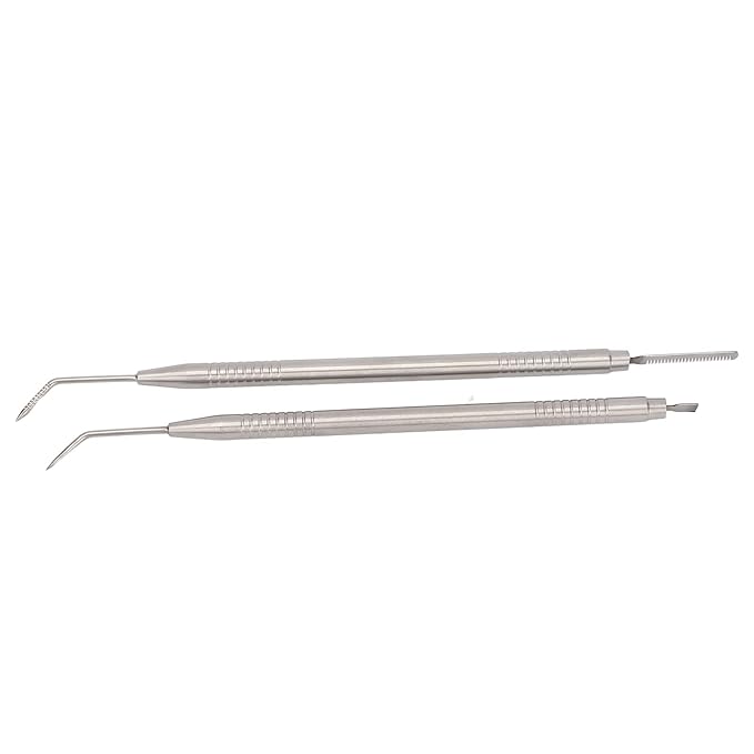 2 Pieces Eyelash Perm Tool,Lash Separator Tint Tool,Stainless Steel Lash Rods Tool with Comb for Eyelash Eyebrow Perming Tinting Curling Extensions (silver)