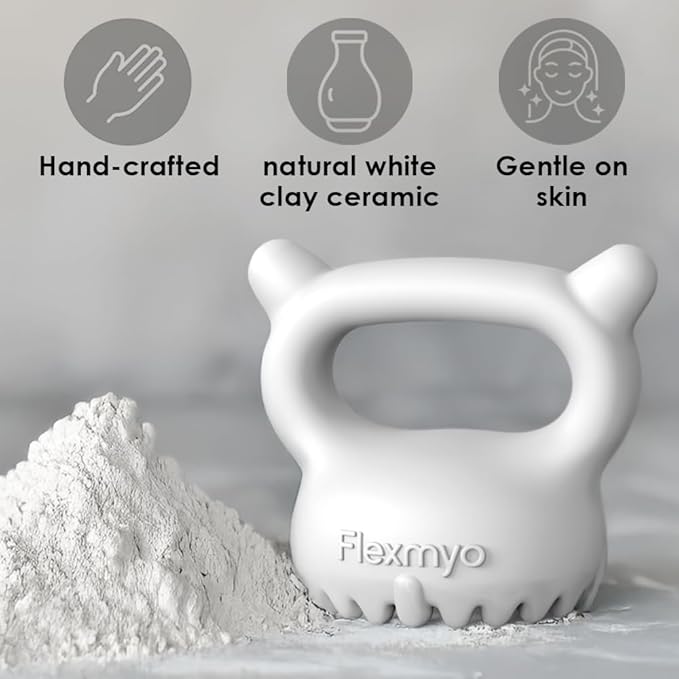 Flexmyo Ceramic Gua Sha Fascia Tool – Korean Body & Face Massager for Lymphatic Drainage, Cellulite, Muscle Recovery & Trigger Point Relief – US Patented