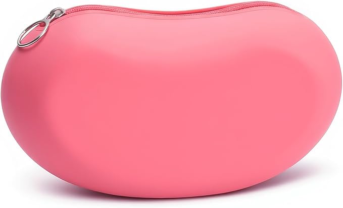 Silicone Makeup Bag for Travel, Zipper Makeup Tools Bag, Large Makeup Brush Holder, Waterpoof Toiletry Bag, Large Capacity Cosmetic Bags, Gifts for Girls Girlfriend Wife Birthday Gift (Rose pink)