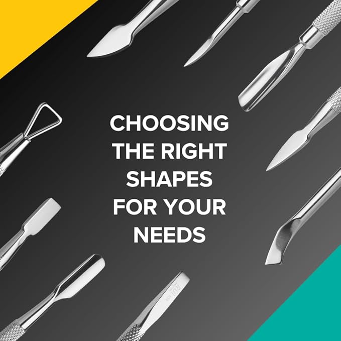 Rui Smiths Pro Cuticle Pusher with 2 Ends - Stainless Steel Manicure Tool - Style 102