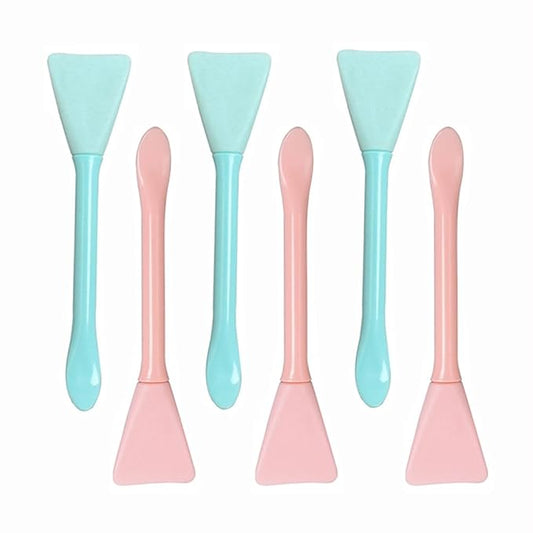 6 Pack Cosmetic Spatula, Small Silicone Applicator Face Brush for Skin Treatment DIY Facial Mud, Gel, Cream, Lotion, Powder, Clay, Plastic Scooper Extractor Tool for Mixing, Sampling, Waxing