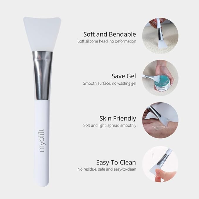 MyoLift 7eWellness Applicator Silicon Brush - Mask applicator for Facial Skincare, Reusable brush for Anti Aging mask, Soft & Durable Face Mask Applicator for gels, DIY masks,easy-to-clean (3)