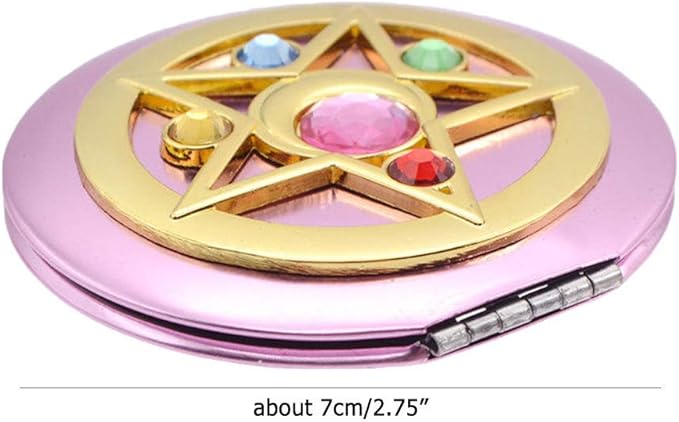 SHOWLOUE Makeup Compact Mirrors, Personal Makeup Mirror Portable Travel Handheld Foldable Double Sided Mirror
