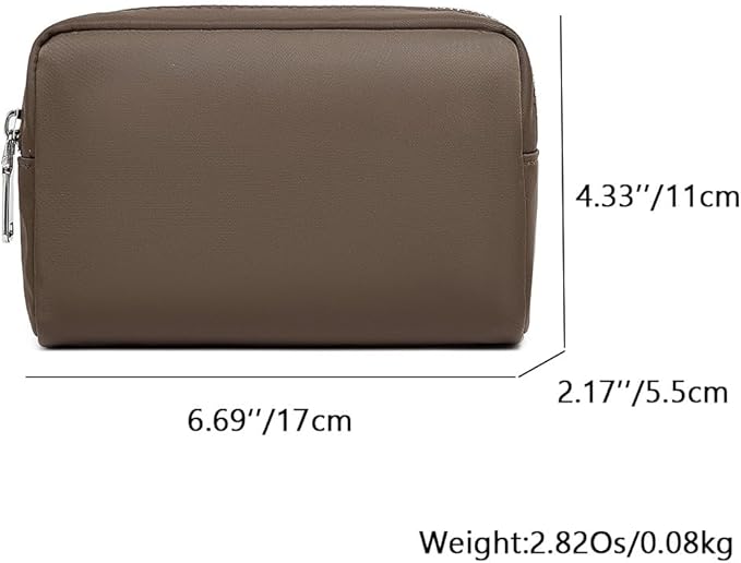 Waterproof Makeup Bag Large Capacity Women's Classic Black Wash Bag Adjustable Partition Wash Bag Brush and Cosmetic Carrying Bag… (Brown)