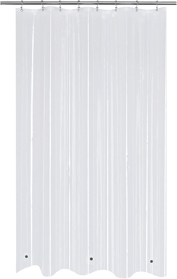 Mrs Awesome RV Stall Shower Curtain Liner with 3 Magnets 47 x 64 inch, Waterproof Thick PEVA Shower Liner for Bathroom 47x64, Clear