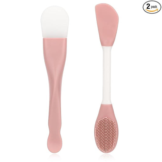 Thinp 2 Pcs Face Mask Applicator,Double-Ended Mask Applicator Tool Silicone Face Mask Brush Silicone Face Mask Applicator for Applying Skin Care Products Facial Mask Brushes for Mud Clay Gel Mask Mud