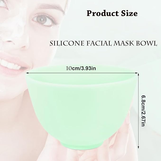 10 Pcs Diy Face Mask Mixing Bowl, Home Use Silicone Facial Mask Mixing Bowls Set Plastic Facial Mask Mixing Masks Set - DIY Skincare Mixing Tool Kit (Green-10Pcs)