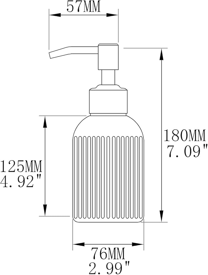 16 OZ Amber Glass Soap Dispenser, Amber Stripe Bathroom Hand Soap Dispensers with Stainless Steel Bronze Pump,Brown Glass Kitchen Hand Soap Dispenser with Oil Rubbed Bronze Pump