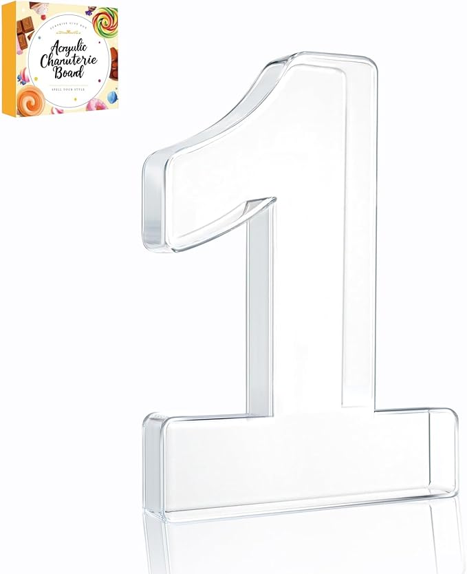 10" Acrylic Charcuterie Letters Fillable Tray, Reusable Alphabet Number Shaped Serving Plates for Charcuterie Board, Display Fruit, Candy, Cake, Party Decor, Birthday, Anniversary（1）