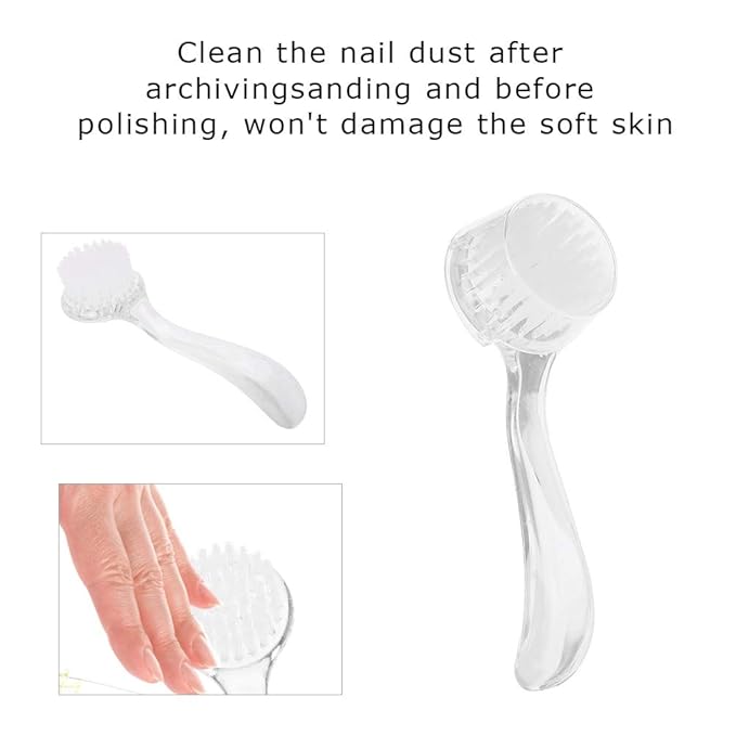 5Pcs Soft Nail Dust Cleaning Brush, Nail Nail Dust Brush Nail Brushes Manicure Diy Tool For For Salon And Home(White)